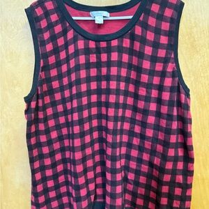 CJ Banks Red and Black Sleeveless Top